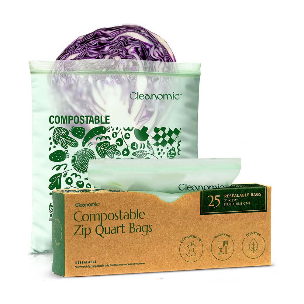 Compostable* Zip Quart Bags – Cleanomic
