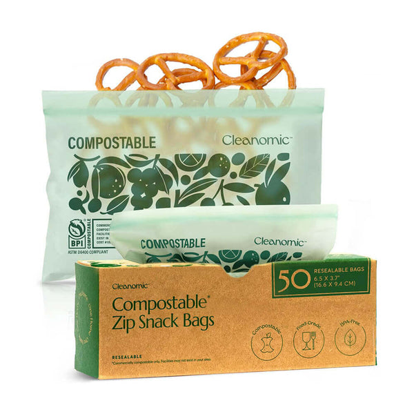 Compostable* Zip Snack Bags – Cleanomic