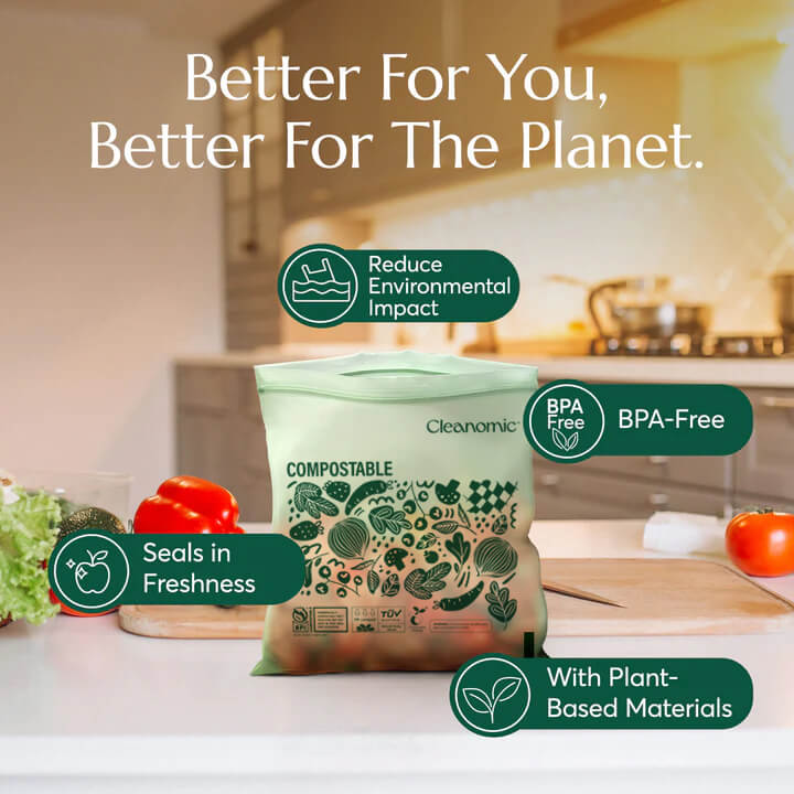 Compostable* Zip Quart Bags – Cleanomic
