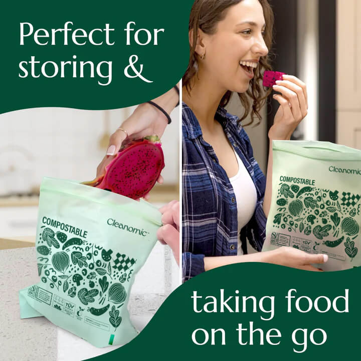 Compostable* Zip Quart Bags – Cleanomic