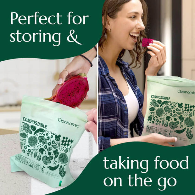 Compostable* Zip Quart Bags – Cleanomic