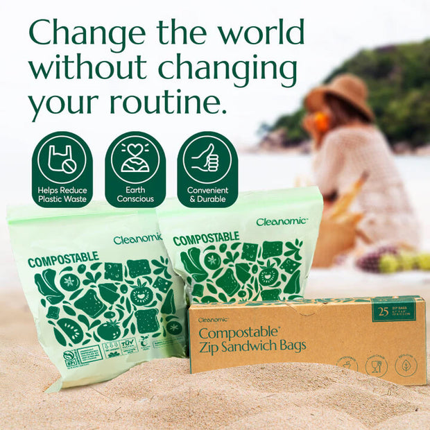 Compostable* Zip Sandwich Bags – Cleanomic