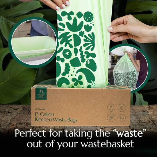 Compostable 13-Gallon Trash Bags – Cleanomic