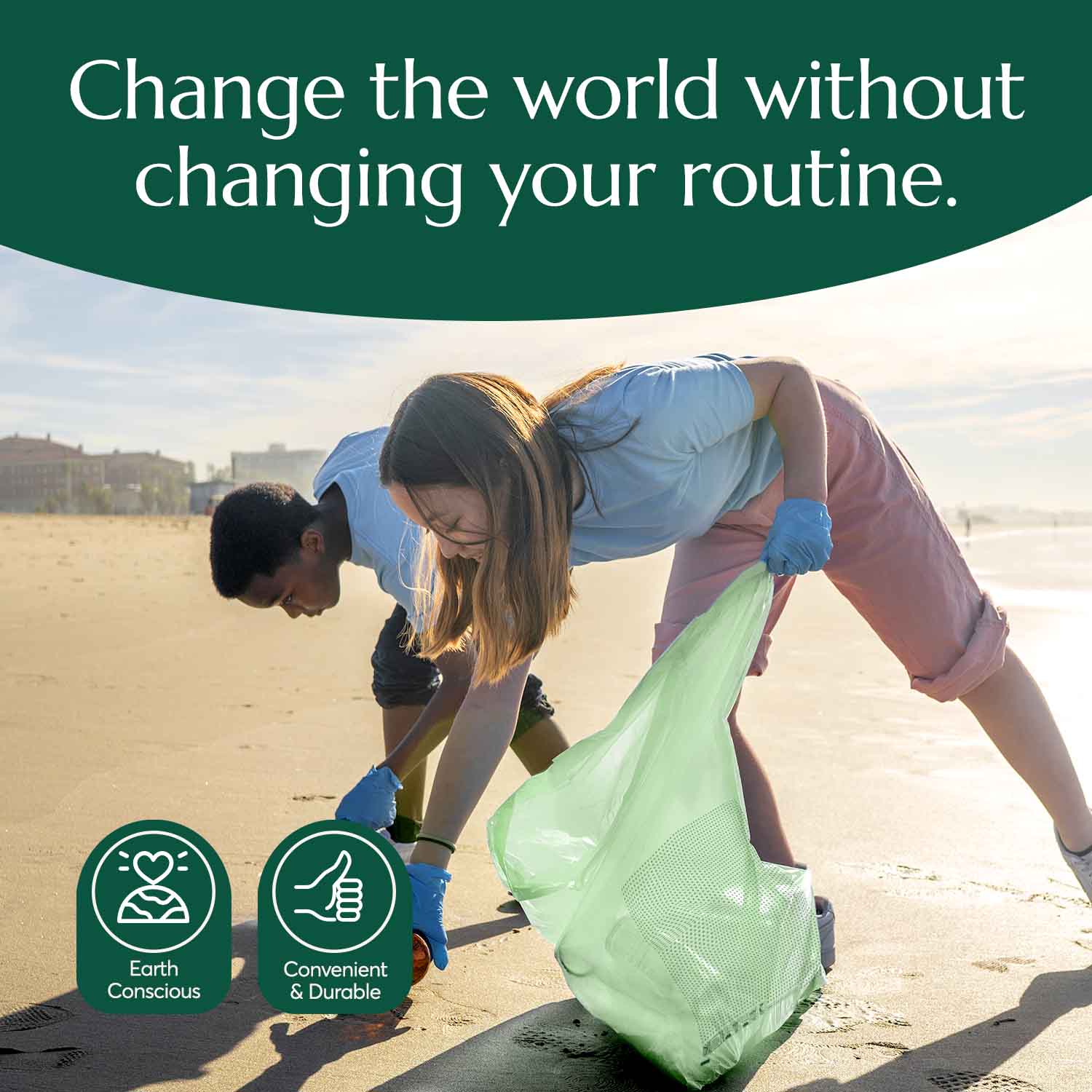 Compostable* 13Gallon Trash Bags Cleanomic