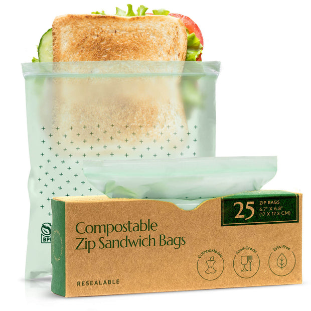 Compostable* Zip Sandwich Bags – Cleanomic