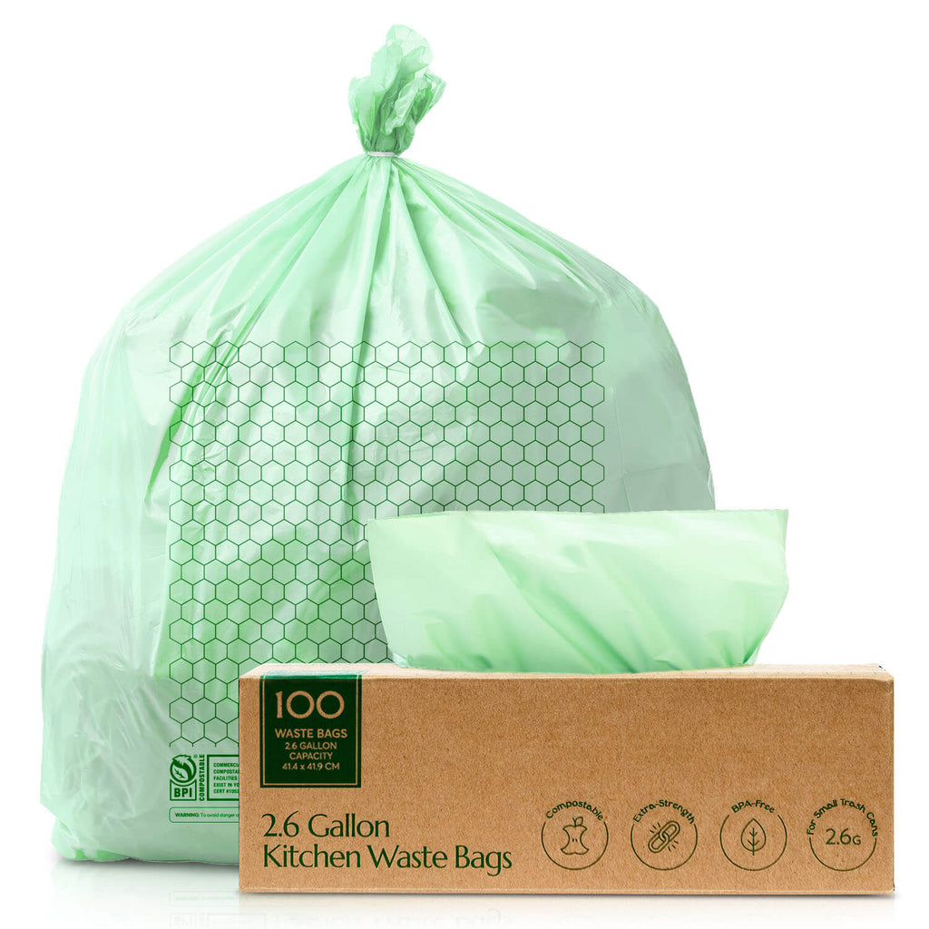 Small Garbage Bags 2.6 Gallon Biodegradable Trash Bags for