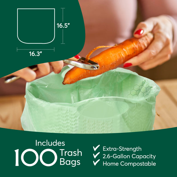 Cleanomic Compostable* Gallon Size Food Storage Bags (25 Eco Zip) Freezer  and Le