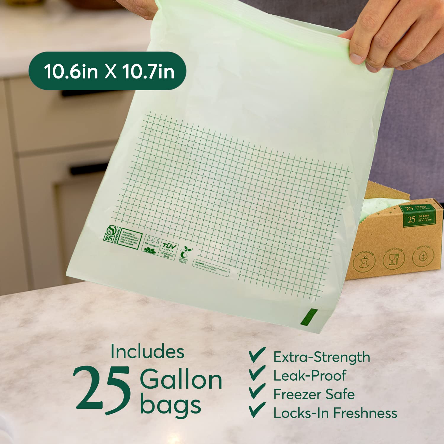 Compostable* Zip Gallon Bags – Cleanomic