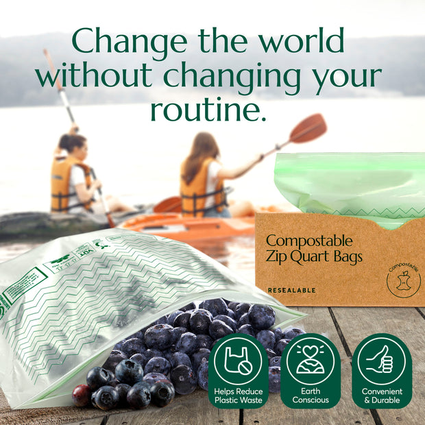 Compostable* Zip Quart Bags – Cleanomic