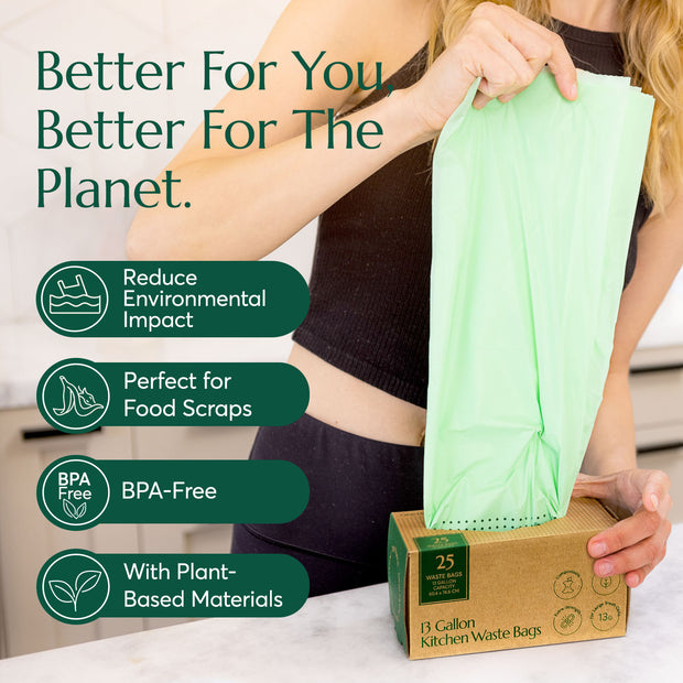 For Good Compostable 13 Gallon Trash Bags - Box of 15 – Full Circle Home