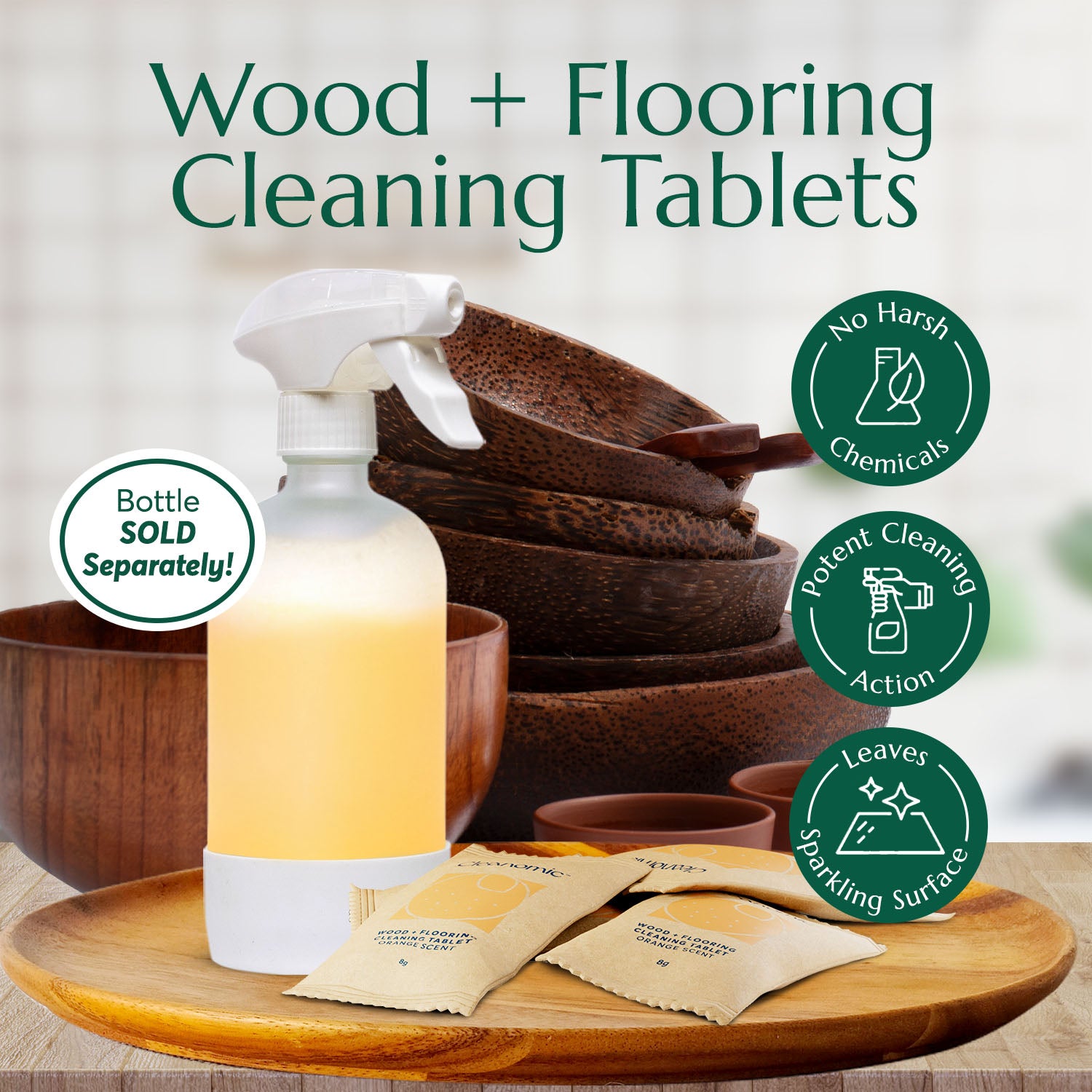 Wood + Flooring Cleaning Tablets – Cleanomic